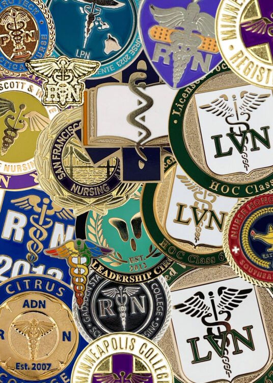 Collage of Past Nurse Pins