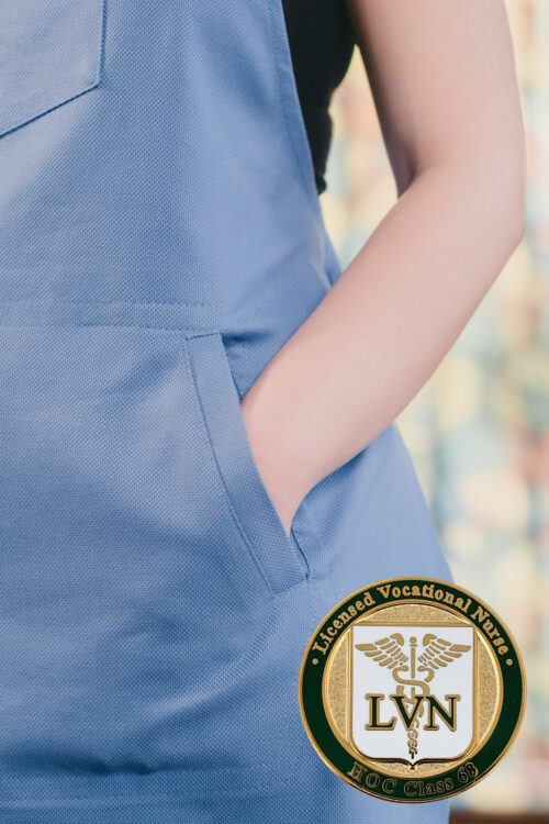 Nurse Scrubs with Licensed Vocational Nurse Pin Nurse Scrubs with Licensed Vocational Nurse Pin