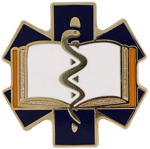 Past Nurse Pins - Caduceus with Book and Health Icon